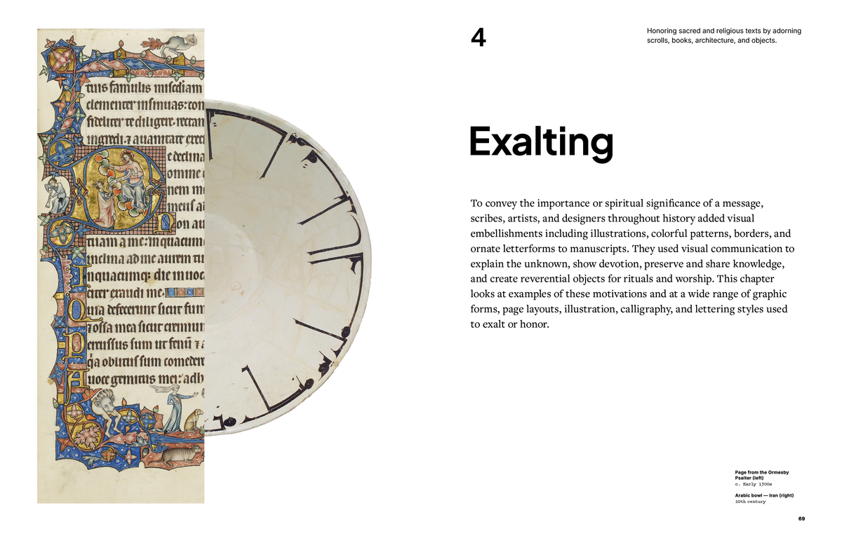 Exalting opening spread from the 7ed. of Meggs' History of Graphic Design.